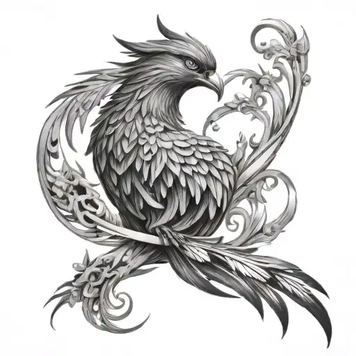 Phoenix With Wrap Around The Arm