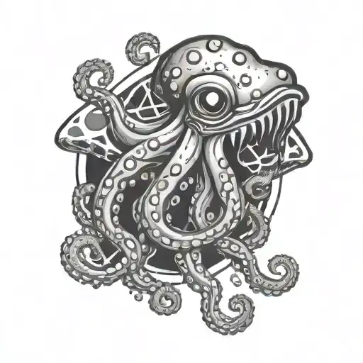 Octopus Eating Pizza Slice