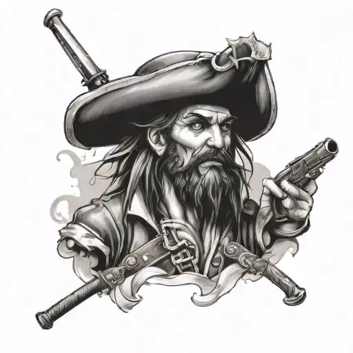 Pirate With A Musket In His Hand