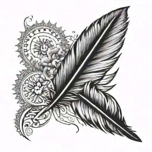 Feather With One Half The Sun