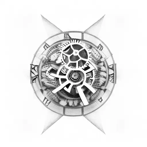 A Baseball Made Of Gears And Clock Hands