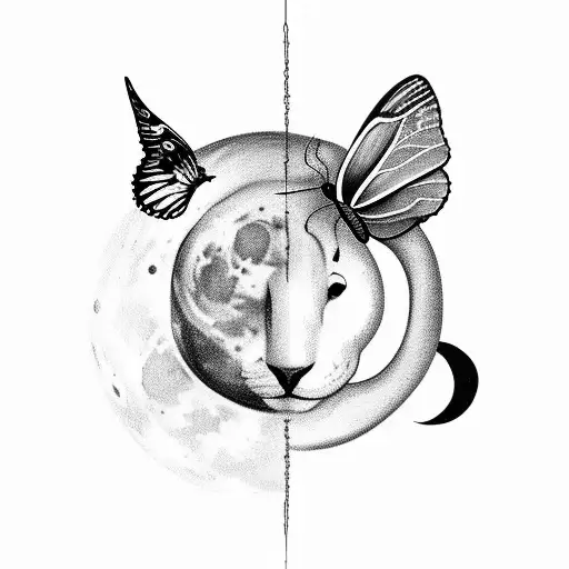 5 Moon Mosephase With Butterfly As The Full Moon And The Body Of The Fully Moon Be A Semicolon