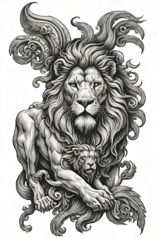 Lion With Greek God