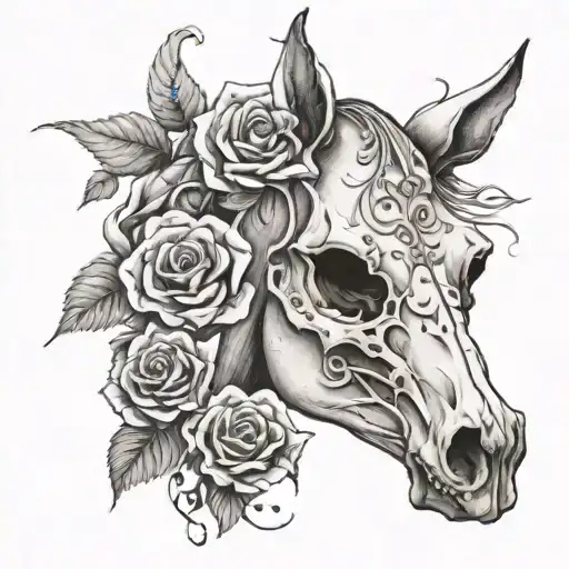 Horse Skull Roses Growing