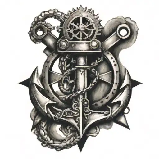Steam Punk Anchor Cross
