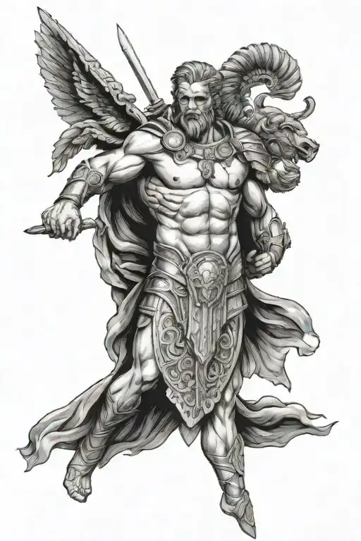 Zues With Spartan Warrior