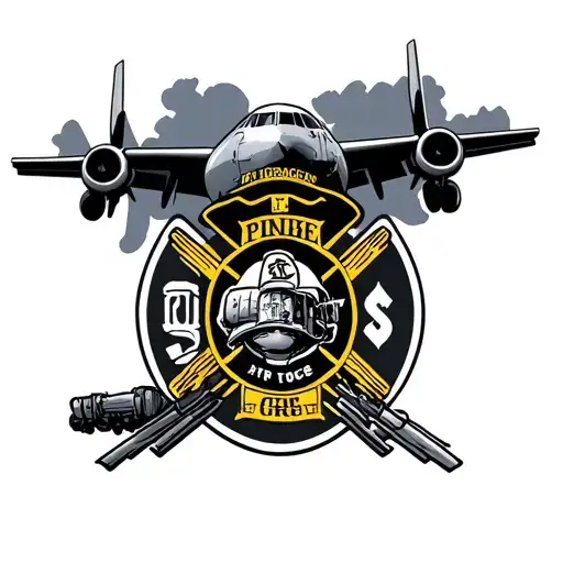 Firefighter And Air Force C130