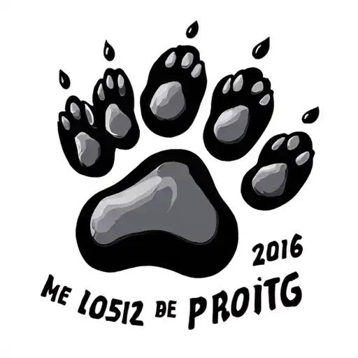 Minimlist Dog Paws With Date And L Letter
