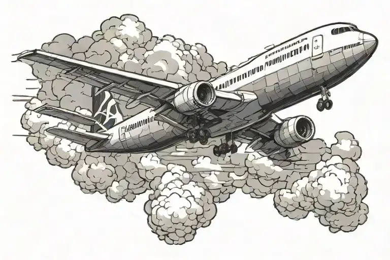 Boeing 747 Airplane Pixel Clouds