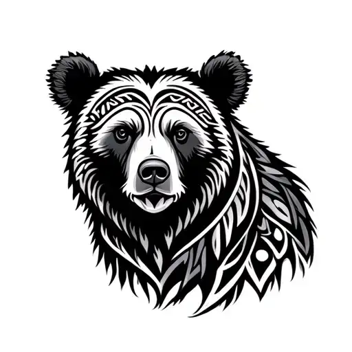 Finnish Folklore Bear Tribal Style