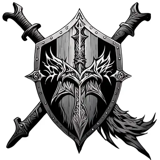 Norse Mythology Sword And Shield Yggrasil