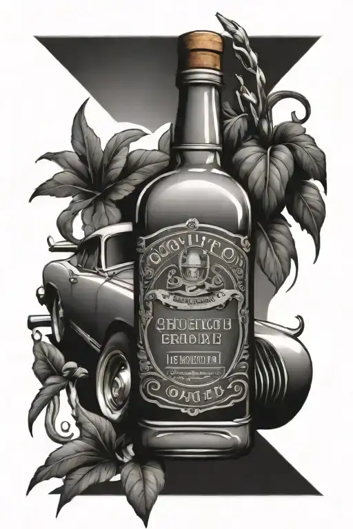 Bourbon Bottle And Exotic Car