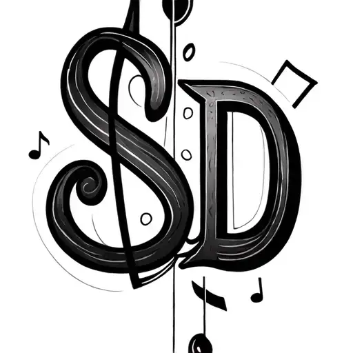Music Notes And Letter S And D