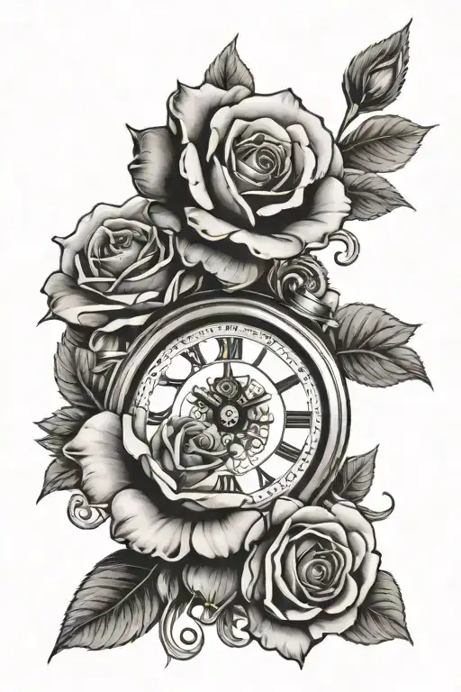 Roses And A Clock