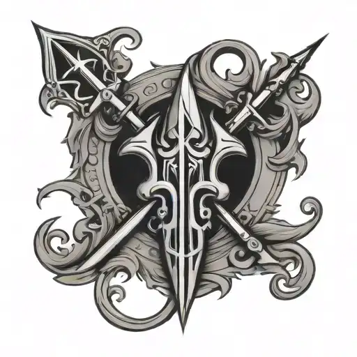 Trident With Name Lucifer Symbol Money