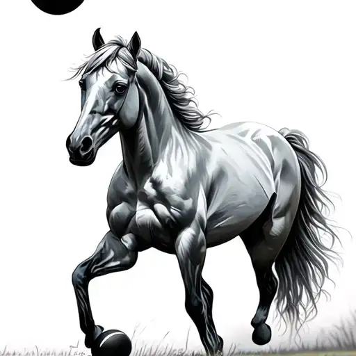 White Horse With A Football