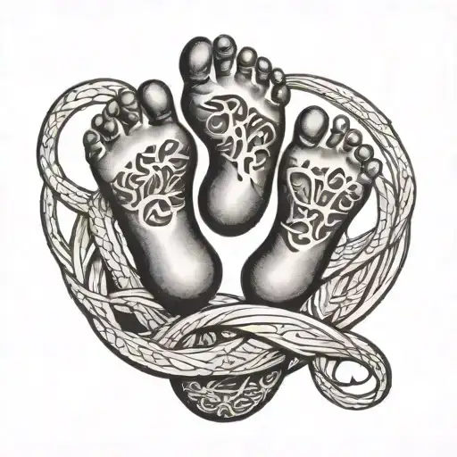Baby Footprint Intertwined