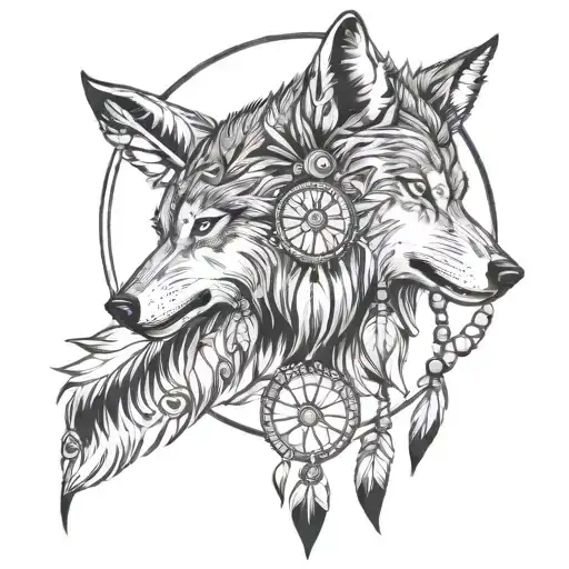 Wolf Dream Catcher Warrior