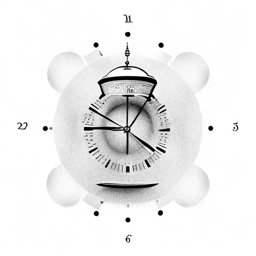 Clock In Space With Numbers And Hourglass