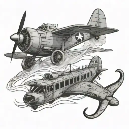 Ww2 Plane And A Kraken Reaching