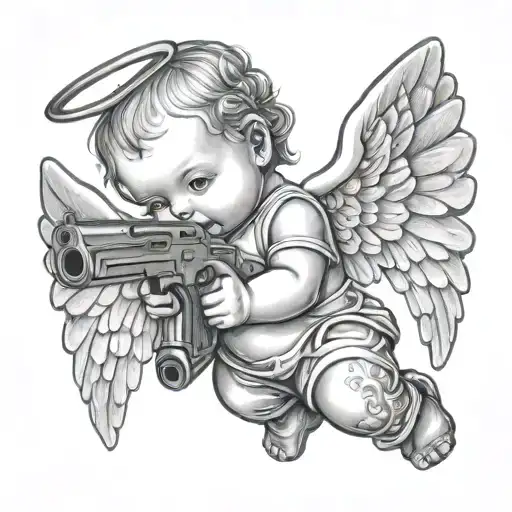 Baby Angel With Gun