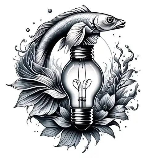 Lightbulb Inside Of A Beautiful Fish