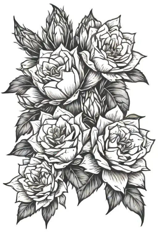 Cactus With Rose And Lily Flowers