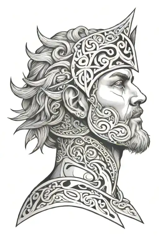 Coverup Norse Mythology Head Side Profile With Large Angle