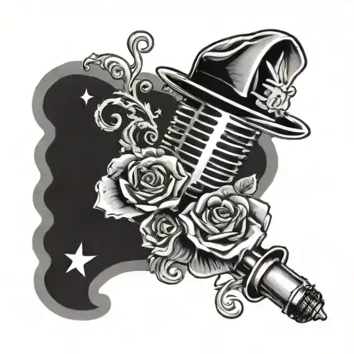 Music Microphone Money Gang Tattoo Design Featuring