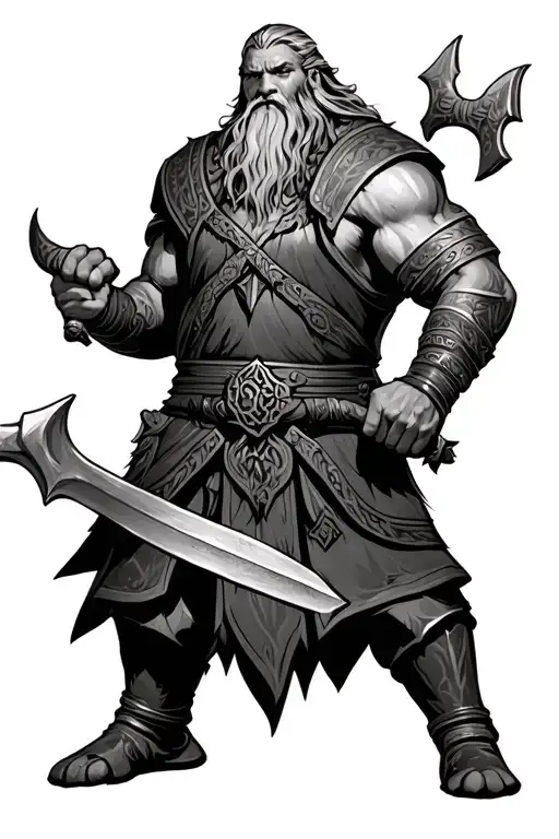 Viking Warrior Wielding