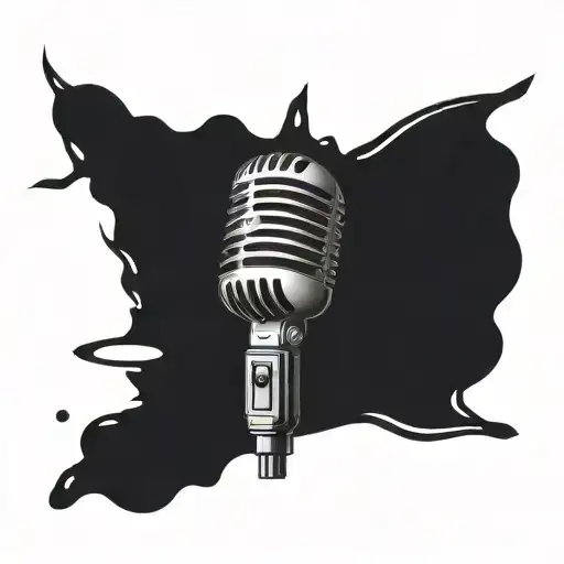 Microphone Money Tattoo Design