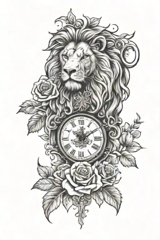 Roses Lion Clock