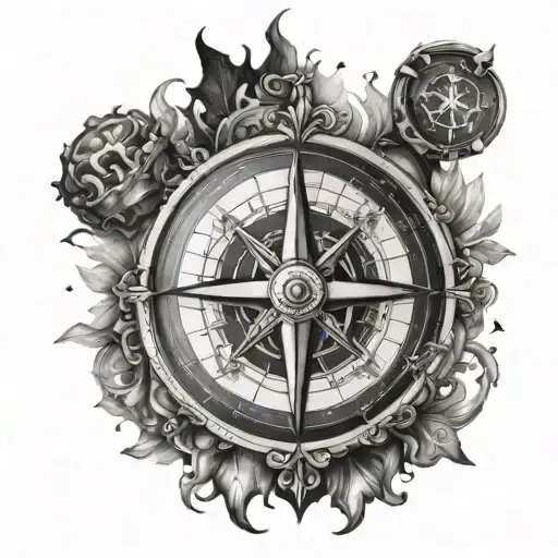 Compass With A Crown On It That Says Sycorax