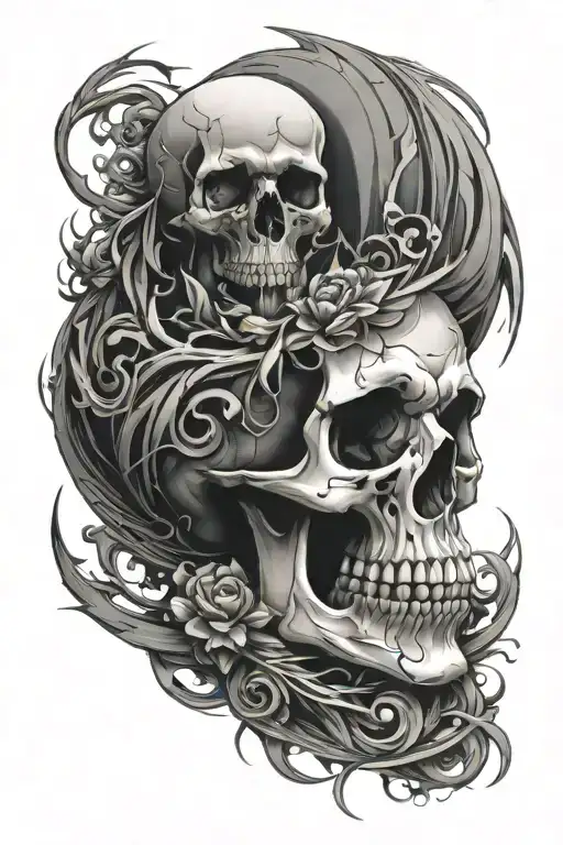 Abstract Skull Tattoo Design