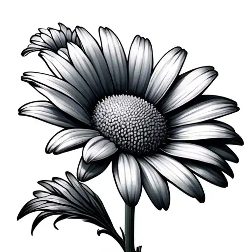 Daisy Flower With Stem Wrapped