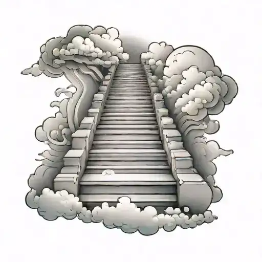 Stairs To Heaven With Clouds