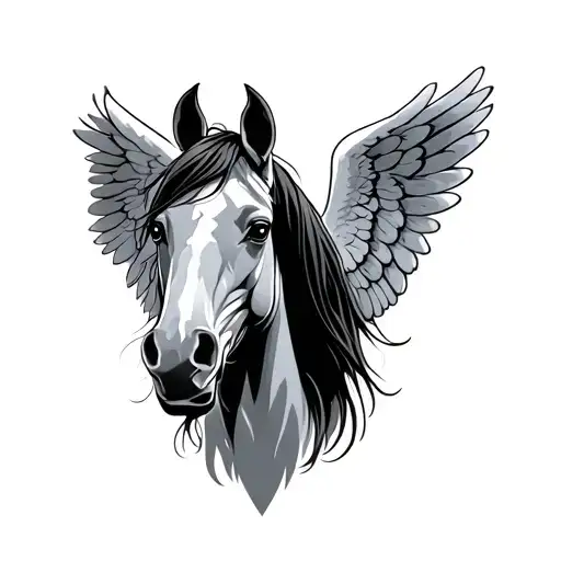 Horse Head And Angel Wings