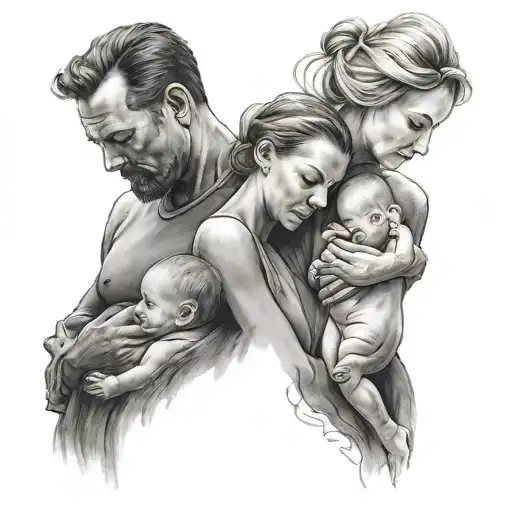 Father Mother With Baby