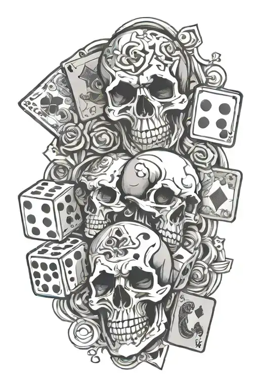 Skulls Cards Dice