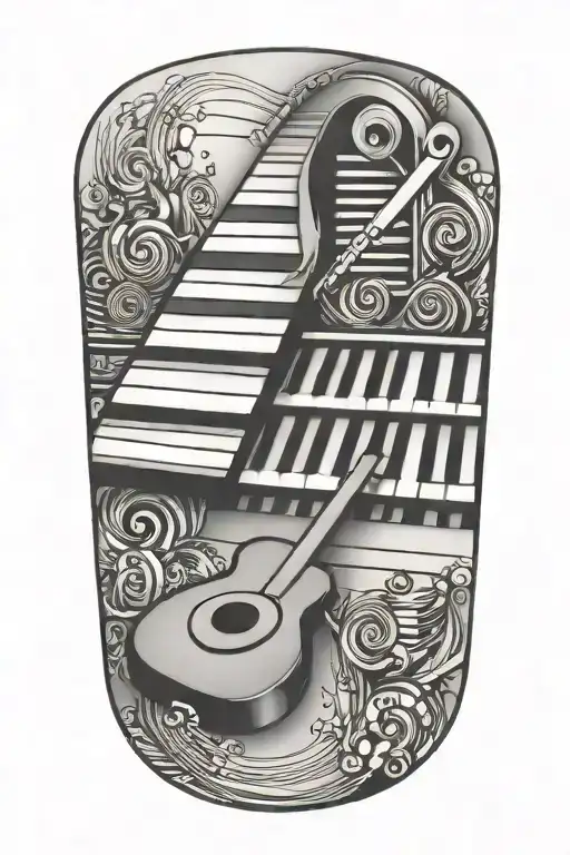 Music Keyboard From Wrist To Elbow