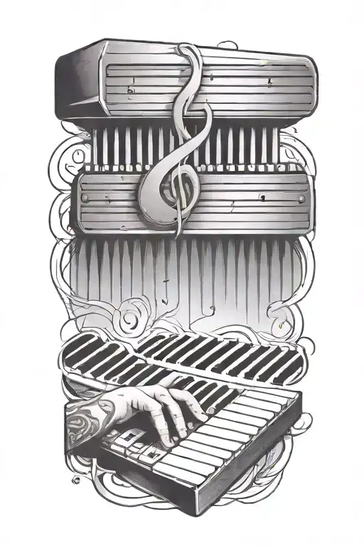 Music Keyboard Vertical From Wrist To Elbow