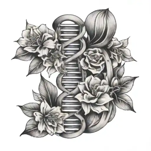 Dna And Flowers Growing