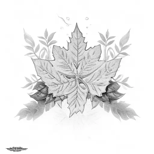 A Beautiful Plant With Slavic Symbols Incorporated Into Its Leaves And Stems