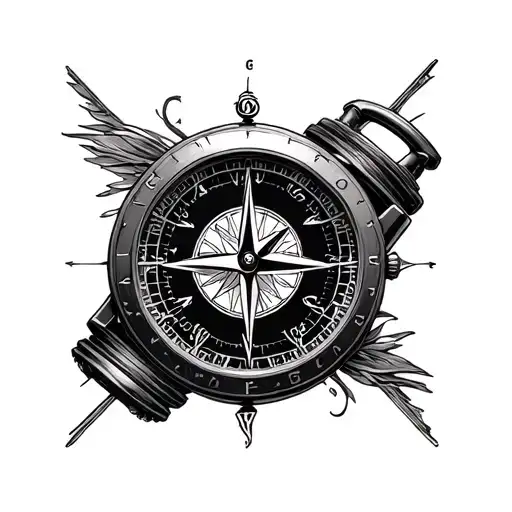 Tattoo Architecture Compass Watch