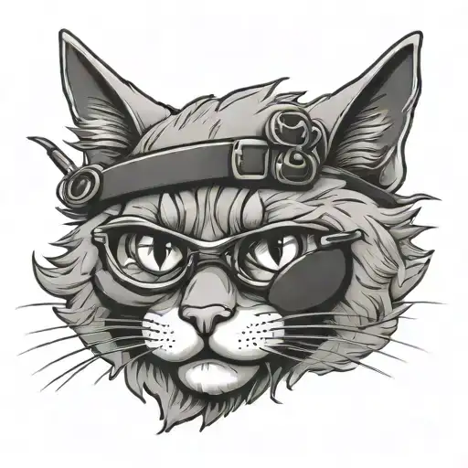 Blind Cat Cartoon Character