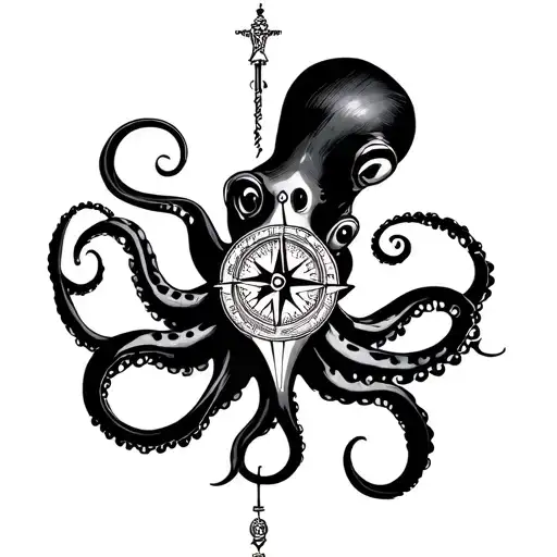 Italy With Compass And Octopus