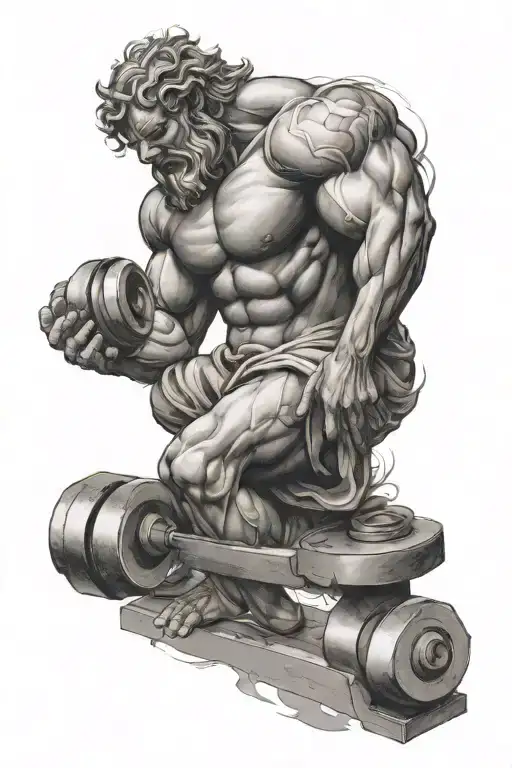 Atlas Greek God Lifting Weights