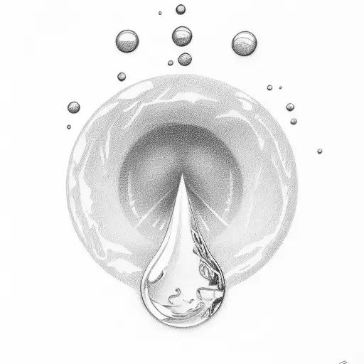 A Detailed Sketch Of A Water Droplet On A Mountain
