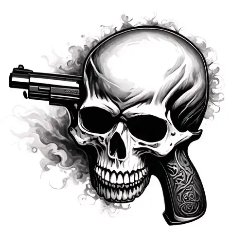 Skull Gun Fog Blur Sleeve