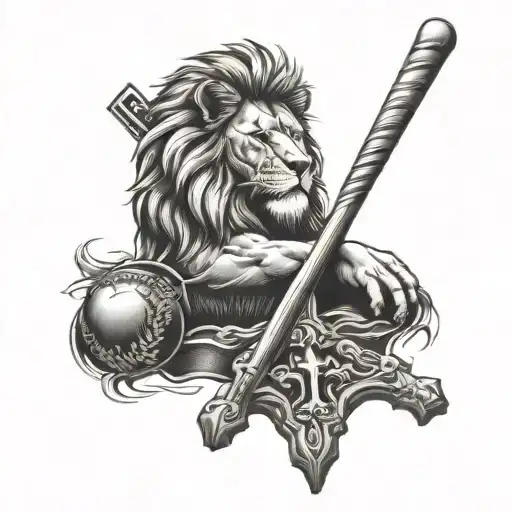 Lion Heart Cross Baseball